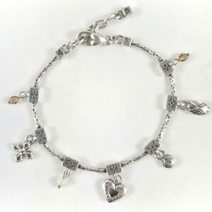 Brighton Heart Cross Stationary Charm Bracelet